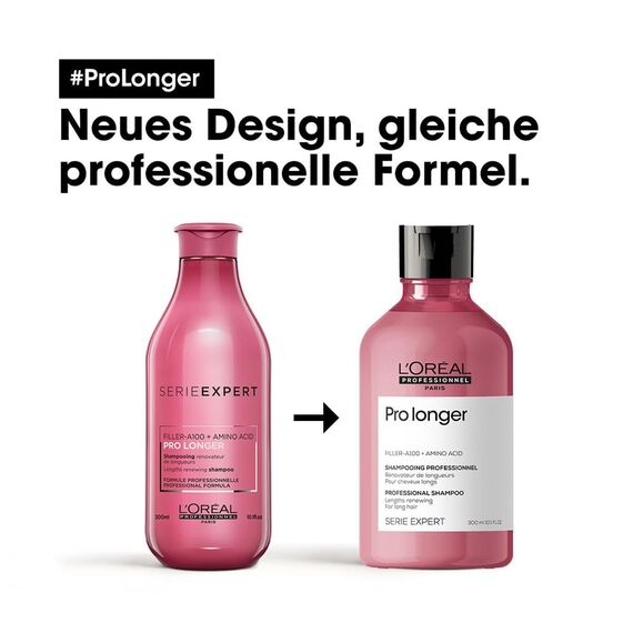 L'Oréal Professionnel Stärkendes Haarshampoo für langes und dünnes Haar, Mit Filler A-100 & Aminosäuren, Serie Expert, Pro Longer Shampoo, 300 ml