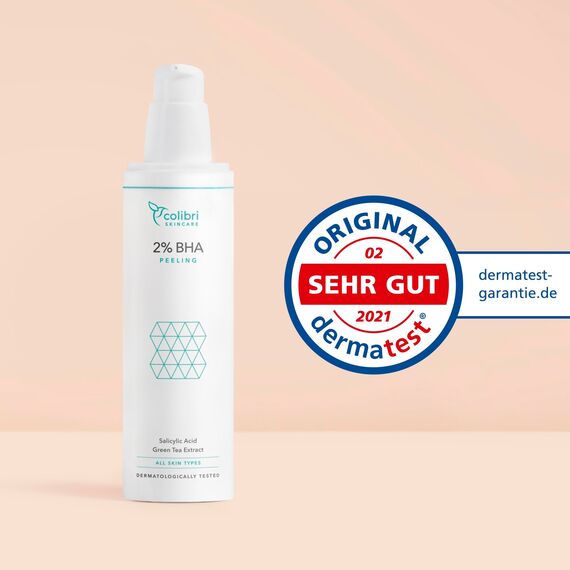 colibri skincare 2% BHA Peeling 100ml - Salicylsäure Peeling für alle Hauttypen - Chemisches Exfoliant für das Gesicht zur Minderung von Pickeln & Mitessern - hilft Poren zu verkleinern