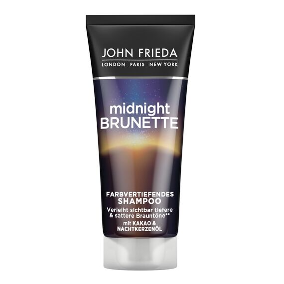 John Frieda Midnight Brunette - Farbvertiefendes Shampoo für brünettes Haar - 50ml Reisegröße - Ideal für Unterwegs, Hotellerie und zum Testen, 50 ml