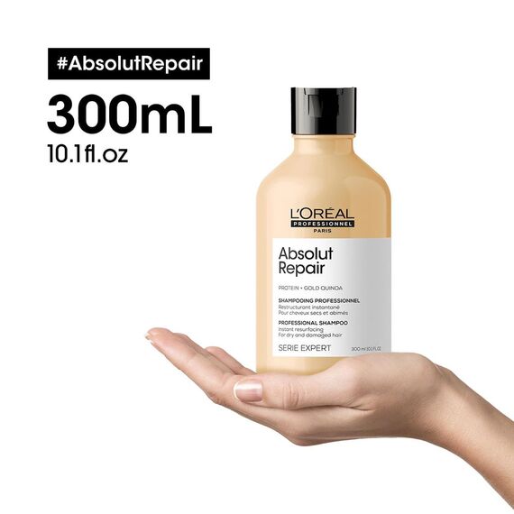 L'Oréal Professionnel Reparierendes Haarshampoo für strapaziertes und trockenes Haar, Mit Quinoa, Serie Expert, Absolut Repair Shampoo, 300 ml