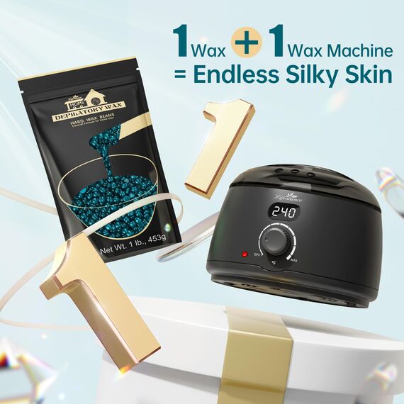 Lifestance 450g Waxing Perlen Formuliert für Anfänger, Wachsperlen mit 10 Holzspatel für Enthaarung, Grün Wachs Haarentfernung Perlen für Feines Haar,Gesicht,Augenbraue,Arme,Finger und Zehe