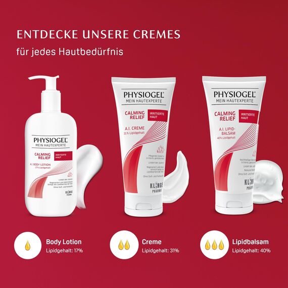 PHYSIOGEL Calming Relief A.I. Creme 50 ml - beruhigende Hautcreme für empfindliche Haut - regenerierende Körpercreme bei Juckreiz und Reizungen der Haut