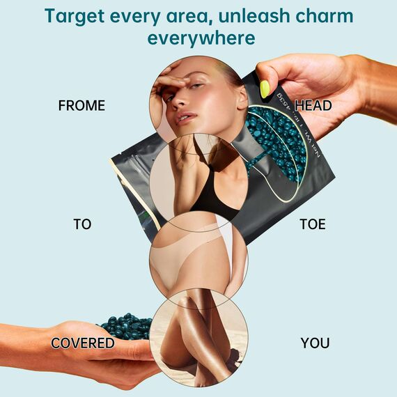 Lifestance 450g Waxing Perlen Formuliert für Anfänger, Wachsperlen mit 10 Holzspatel für Enthaarung, Grün Wachs Haarentfernung Perlen für Feines Haar,Gesicht,Augenbraue,Arme,Finger und Zehe