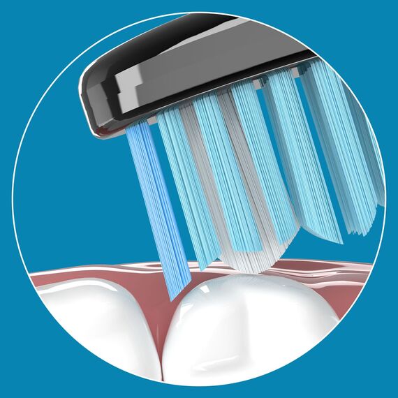 Lächen Ersatzbürstenkopf,Passend für alle elektrischen Zahnbürsten von Lächen, 4 Stück (A-schwarz)