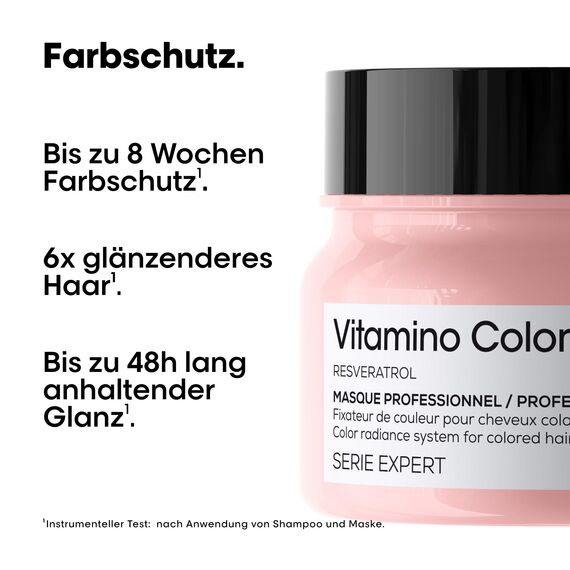 L'Oréal Professionnel Farberhaltende Haarmaske für coloriertes Haar, Mit Resveratrol, Serie Expert, Vitamino Color Maske, 250 ml