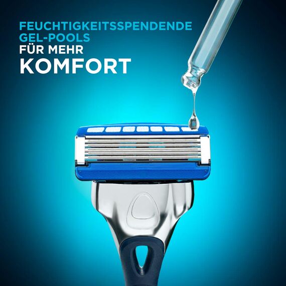 Wilkinson Sword - Hydro 5 Rasierer für Männer, TESTSIEGER VON WILKINSON SWORD BEI STIFTUNG WARENTEST, Rasiergriff + 1 Rasierklinge, Feuchtigkeitsspendende Gel-Pools und umklappbarer Trimmer