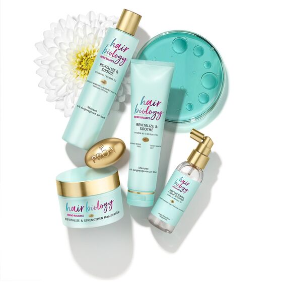 Hair Biology Shampoo, Meno Balance Revitalize & Soothe, 250ml, mit Pro-V, Vitamin B3 und weißem Tee, für dünner werdendes Haar und trockene Kopfhaut, Menopause, Wechseljahre, Haarpflege