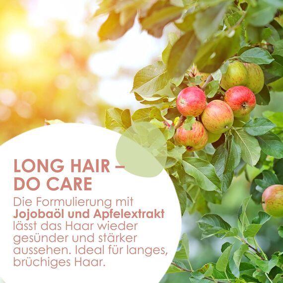 Jean & Len Pflege Shampoo Jojoba & Apfel, pflegt langes und brüchiges Haar, für gesünder & stärker aussehendes Haar, Haarpflege mit Apfel Duft, ohne Parabene & Silikone, vegan, 300 ml