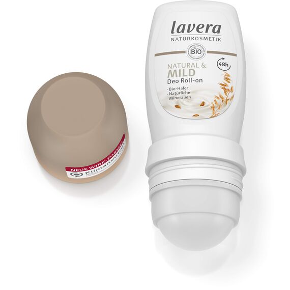 Lavera Deo Roll-on NATURAL & MILD 48 h - vegan - Naturkosmetik - Bio-Hafer & Natürliche Mineralien - ohne Aluminium - Zuverlässiger Schutz und ein dezenter Duft - 48 Stunden Deo Schutz - 50 ml