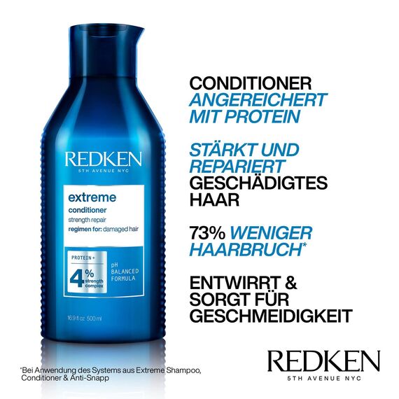 Redken Spülung für sprödes und geschädigtes Haar, Anti Haarbruch, Mit Interlock Protein Network, Extreme Conditioner, 1 x 500 ml