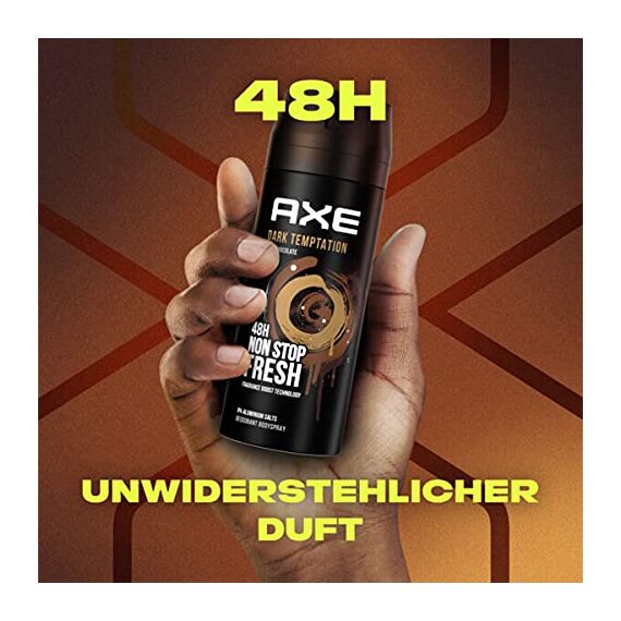 AXE Deo Spray Dark Temptation 6x 150ml Deospray Deodorant Bodyspray Herren Men Männerdeo ohne Aluminiumsalze (6er Set)