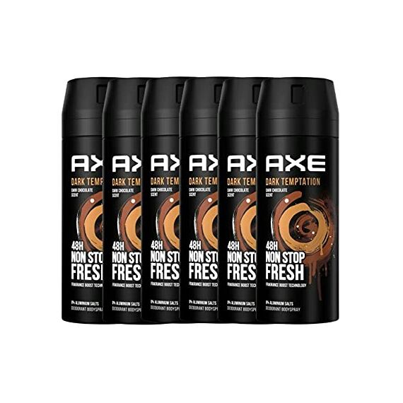 AXE Deo Spray Dark Temptation 6x 150ml Deospray Deodorant Bodyspray Herren Men Männerdeo ohne Aluminiumsalze (6er Set)