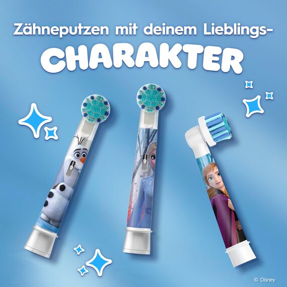 Oral-B Pro Kids Frozen Aufsteckbürsten — ORIGINAL Zahnbürstenaufsatz für Elektrische Zahnbürste — Extra Weiche Borsten, Oral-B Ersatzbürsten für Kinder ab 3 Jahren — Weiß, 8 Stück