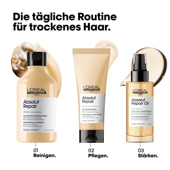 L'Oréal Professionnel Reparierender Conditioner für strapaziertes, glanzloses und trockenes Haar, Regenerierend, Mit Quinoa und Proteinen, Serie Expert, Absolut Repair Conditioner, 200 ml