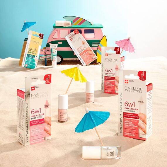 Eveline Cosmetics Nail Therapy Professional Konzentrierte Nagelspülung mit Farbe - Nude, 5ML | Pflegende Nagelbehandlung mit Colour&Double Strong Komplex für Stärke und Glanz