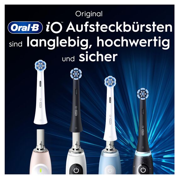 Oral-B iO Sanfte Reinigung – ORIGINAL Aufsteckbürsten für Elektrische Oral-B iO Zahnbürsten – Bürstenköpfe, Zahnbürstenaufsatz, Ersatzbürsten für empfindliches Zahnfleisch – Weiß, 6 Stück
