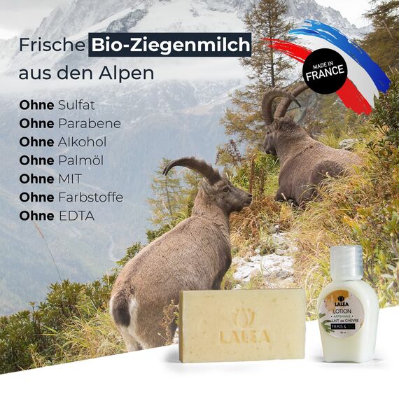 Ziegenmilchseife und Lotion, Anti Pickel, Anti-Akne, BIO Gesichtspflege, Handwerklich Made in France, Ziegenmilchmaske & Feuchtigkeitsspender, Ekzem, Psoriasis, Natürliche Pflege, Gesicht
