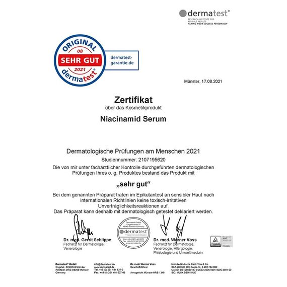 JUNGLÜCK Niacinamide Serum Hochdosiert - Anti Aging Serum - 10% Niacinamid und 1% Zink - Gesichtsserum gegen unreine Haut und Rötungen, Verfeinert Poren für ein klares Hautbild gegen Pickel & Mitesser