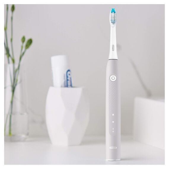 Oral-B Pulsonic Clean Aufsteckbürsten — ORIGINAL Zahnbürstenaufsatz für Oral-B Schallzahnbürste — Ersatzbürsten, Bürstenköpfe für Gründliche Reinigung, Briefkastenfähige Verpackung — Weiß, 8 Stück