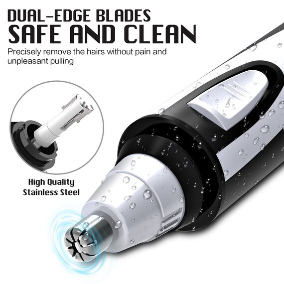 Nasenhaartrimmer Herren Nasenhaarschneider Ohrhaarschneider, Professioneller schmerzfreier Augenbrauen und esichtshaartrimmer für Männer und Frauen, batteriebetrieben, IPX7 Wasserdichte Doppelklingen