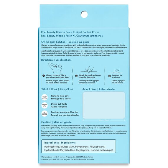 Rael Miracle Anti Pickel Patch XL - Korean Skincare, Anpassbare Pimple Patches für Rücken und Körper, Hydrokolloid Akne Pflaster, Vegan, Tierversuchsfrei (6 Stück)