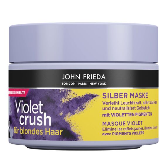 John Frieda Violet Crush Silber Maske - Inhalt: 250ml - Für blondes Haar - Neutralisiert Gelbstich - Repariert Haarschäden