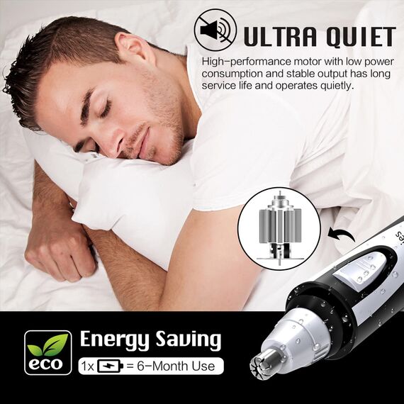 Nasenhaartrimmer Herren Nasenhaarschneider Ohrhaarschneider, Professioneller schmerzfreier Augenbrauen und esichtshaartrimmer für Männer und Frauen, batteriebetrieben, IPX7 Wasserdichte Doppelklingen