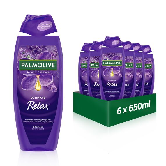 Palmolive Schaumbad Aroma Essence Ultimate Relax 6x650ml - mit Lavendel - Duft