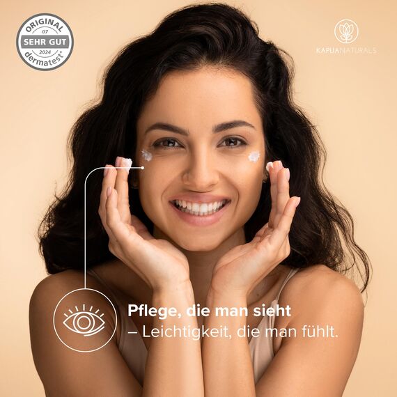 BIO Augencreme hochdosiert • 50 ml +Hyaluronsäure +Allantoin +Arganöl • 100% Vegan & BIO • Augencreme gegen Falten & Augenringe • Premium Anti-Aging Augenpflege Made in Germany • Augenringe entfernen