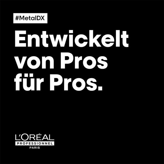 L'Oréal Professionnel Haarmaske für alle Haartypen, Anti-Haarbruch, Feuchtigkeit, Geschmeidigkeit & Glanz, kraftvolles Haar, frischer Duft, mit Glicoamin, Serie Expert, Metal DX Maske, 250ml
