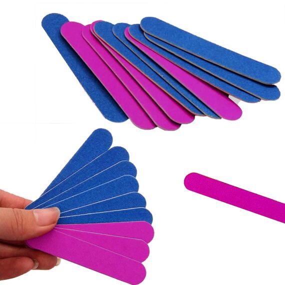 100 Stück Mini-Nagelfeilen, doppelseitig, Körnung 180/240, tragbar, professionell, Emery Boards Nagelfeile, Werkzeug zum Stylen der Nägel für Zuhause und Salon