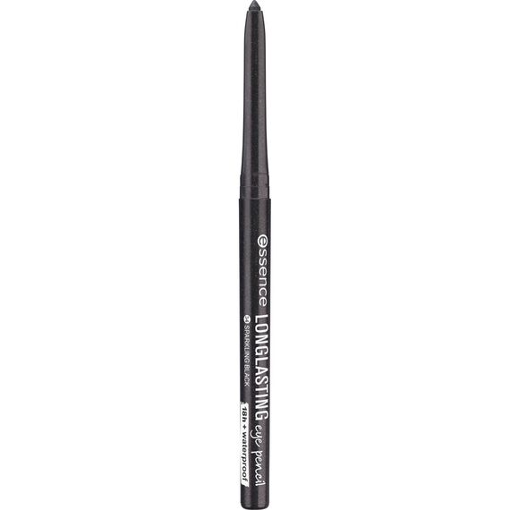 essence cosmetics LONG-LASTING eye pencil, Kajal, Nr. 34 sparkling black, schwarz, langanhaltend, farbintensiv, vegan, wasserfest, Mikroplastik Partikel frei, 1er Pack (0,28g)