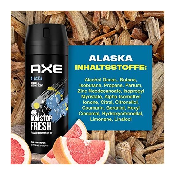 AXE Bodyspray Deo Spray Set 5x 150ml in beliebten Duftrichtungen für besonders viel Frische und Abwechslung, ohne Aluminium, mit 48h Schutz