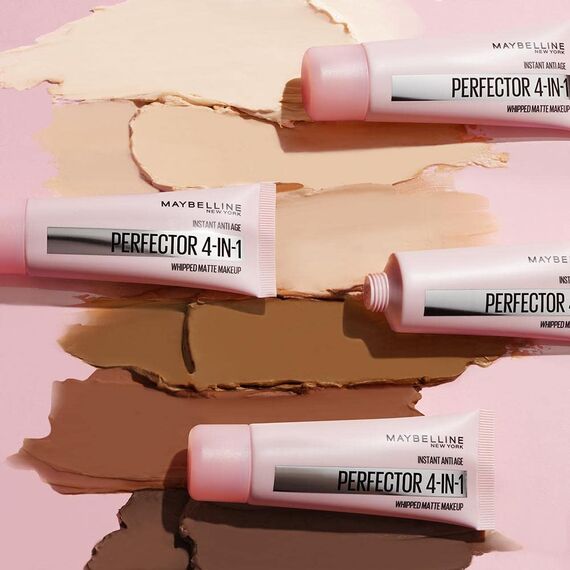 Maybelline New York 4-in-1 Make Up mit Concealer, BB Cream, Puder und Primer, für einen perfektionierten Teint, Foundation mit leichter Deckkraft, Instant Perfector Matte, Nr. 02 Light Medium, 30 ml