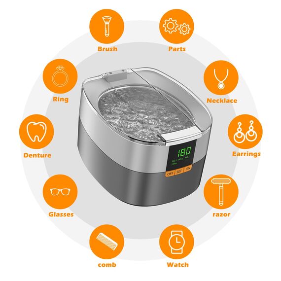 Ultraschallreinigungsgerät Ultraschallreiniger Ultraschallgerät KECOOLKE 750ml Sonic Cleaner mit digitalem Timer für Brillen, Ringe, Münzen, Fingerringe, Geld