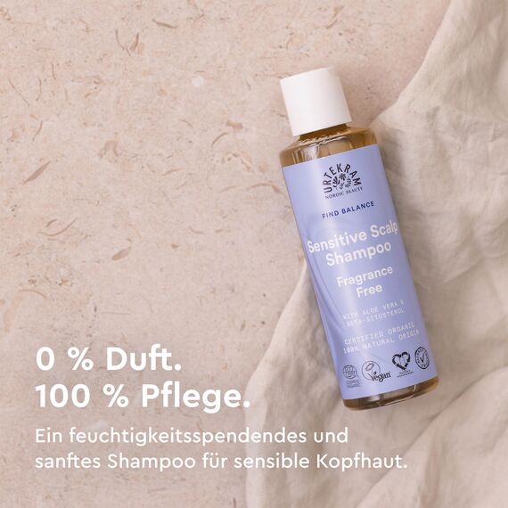 Urtekram Fragrance Free Shampoo – Zertifiziertes Bio-Shampoo Vegan, Parfümfrei für empfindliche Kopfhaut, Aloe Vera & Glycerin, sanfte Reinigung & Feuchtigkeit, 250 ml (1er Pack)