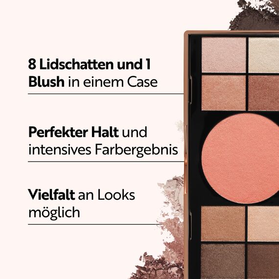 M. Asam MAGIC FINISH Elegant Vibes Palette (8 x 0,75 g / 3 g) – Lidschatten Palette & Blush mit integriertem Spiegel, Make Up mit Vitamin E, intensive Farbabgabe & samtige Textur für vielseitige Looks
