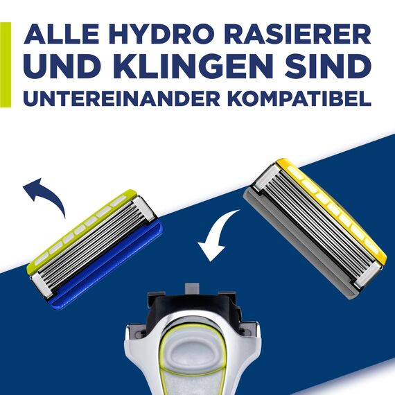 WILKINSON SWORD - Hydro 5 Rasierklingen für Männer | Feuchtigkeitsspendendes Gel und umklappbarer Trimmer | Packung mit 12 Rasierklingen