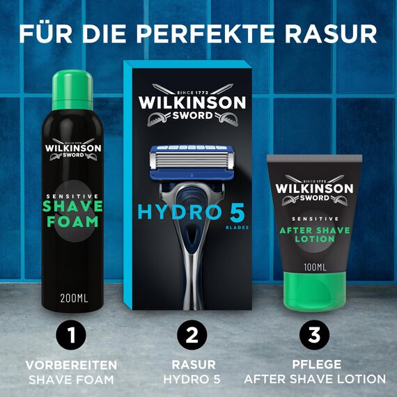 Wilkinson Sword - Hydro 5 Rasierer für Männer, 16 Ersatzklingen, Feuchtigkeitsspendende Gel-Pools und umklappbarer Trimmer