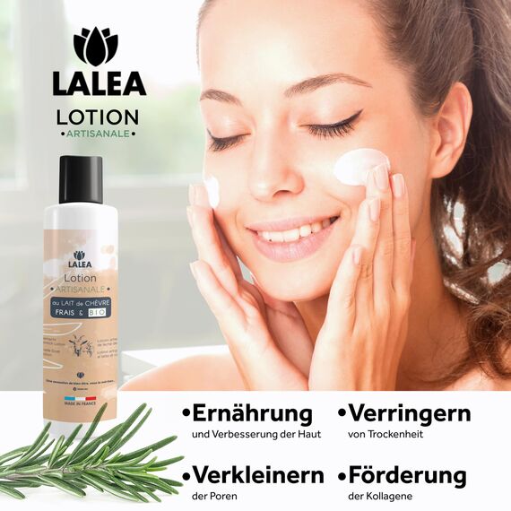 Geschenkset Ziegenmilch Lotion BIO - 150 ml - Gesichtspflege gegen Akne, Handwerkliche Made in France, Natürliche Feuchtigkeitslotion, Geschenkidee für Frauen
