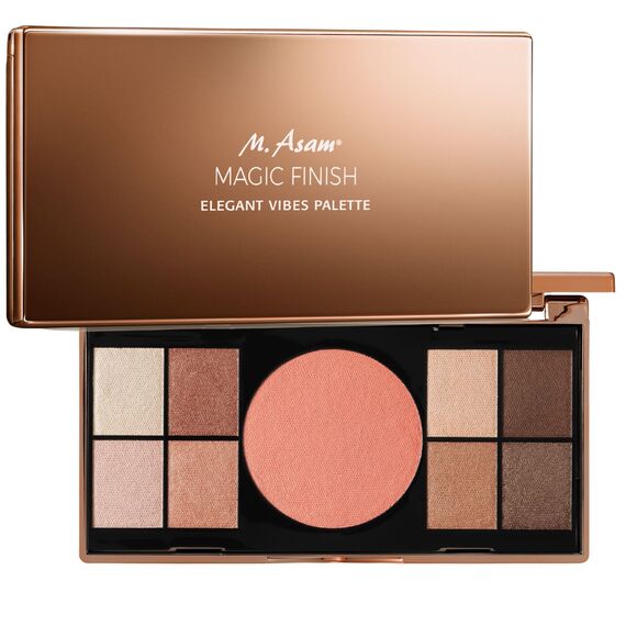 M. Asam MAGIC FINISH Elegant Vibes Palette (8 x 0,75 g / 3 g) – Lidschatten Palette & Blush mit integriertem Spiegel, Make Up mit Vitamin E, intensive Farbabgabe & samtige Textur für vielseitige Looks