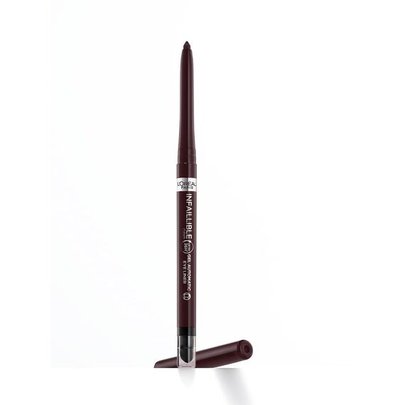 L'Oréal Paris Wasserfester Eyeliner mit Gel-Formel und integriertem Schwamm für gelungene Smokey Eyes, 36h Halt, Infaillible Gel Automatic Grip Liner, Brown Demin (Braun), 1 Stück