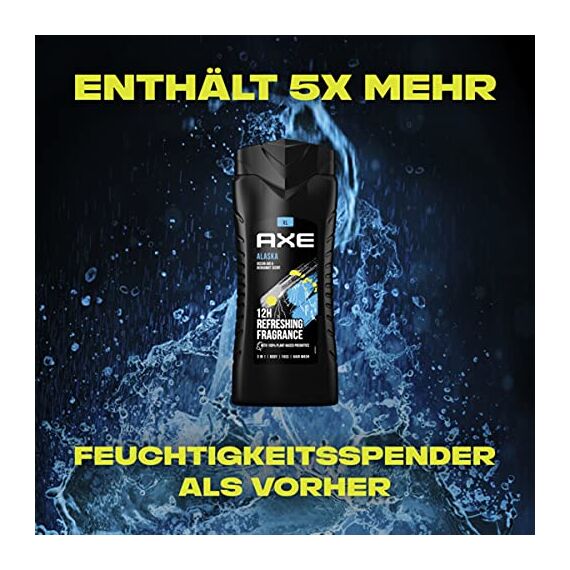 AXE 3-in-1 Duschgel & Shampoo Alaska XL für langanhaltende Frische und Duft im 6er Pack, Herren Men Showergel für Body Face Hair Wash, Shower Gel dermatologisch getestet