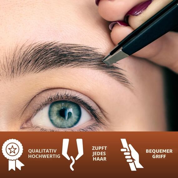 NARZ Pinzetten Professionelle Augenbrauen pinzette, 4-teiliges Edelstahl-Präzisionspinzettenset für Augenbrauenpinzette für die Gesichtshaare, zum Frauen und Männ Zupfen von Augenbrauen,
