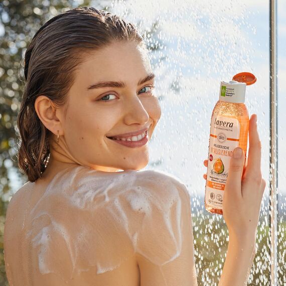 lavera Pflegedusche Vitalisierend - Bio-Orange & Bio-Minze - Naturkosmetik - vegan - Duschgel - pH-hautneutral - reinigt besonders sanft - 1 x 250 ml