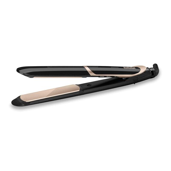 Babyliss Cordkeeper 2000 Ionic-Haartrockner D373E, einzigartige Kabeleinzugsfunktion Im Griff, 2000 Watt schwarz & Super Smooth 235 Glätteisen mit Ionen-Technologie 140°C - 235°C ST393E