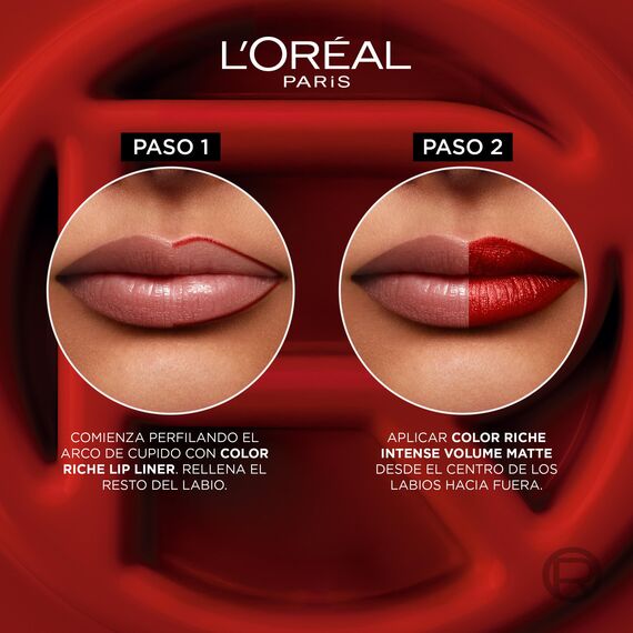 L'Oréal Paris Lippenstift für ein pudrig mattes Finish und 16 Stunden Halt, Color Riche Intense Volume Matte, Farbe: 346 Le Rouge Determination, 1.8 g