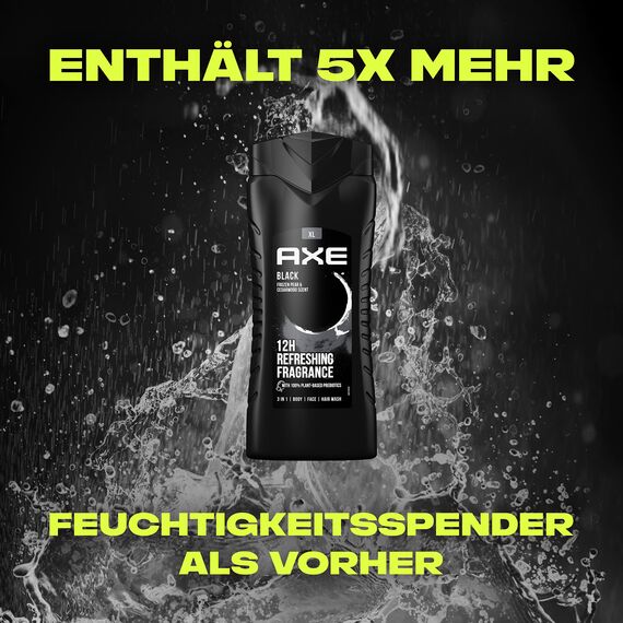 AXE 3-in-1 Duschgel & Shampoo Black XL – Bodywash und Shampoo für Körper, Gesicht und Haar - 4 Stück
