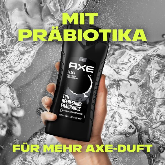 AXE 3-in-1 Duschgel & Shampoo Black XL – Bodywash und Shampoo für Körper, Gesicht und Haar - 4 Stück