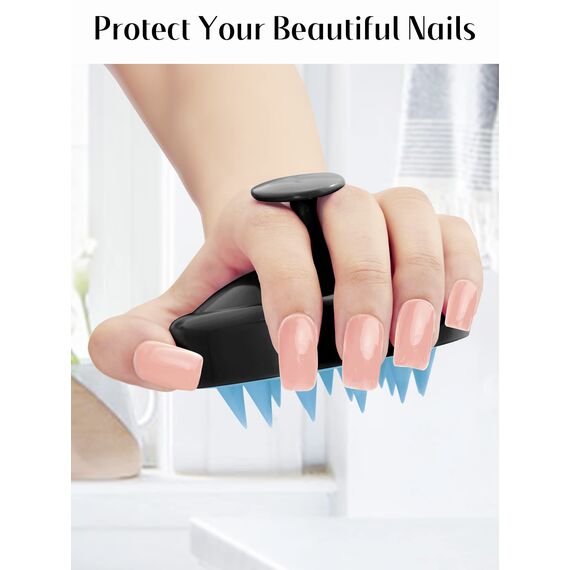 HEETA Kopfhaut Massagebürste, Tiefenreinigende Kopfmassage Bürste für Nass & Trockenhaar, Massagebürste Haare mit Weichem Silikonkopf für Peeling und Kopfmassage, Schwarz & Blau